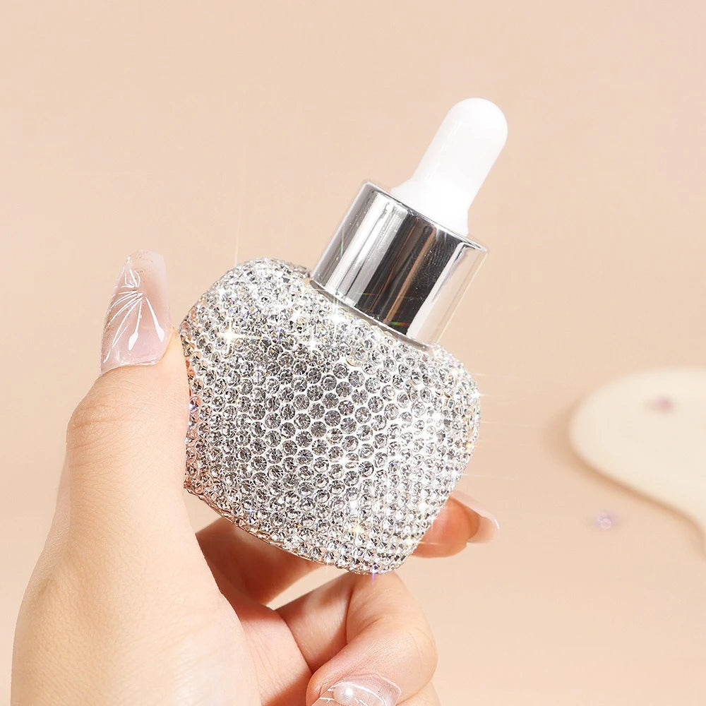 30ml Rhinestone Refillable Glass Dropper Bottle | Essential Oils Refillable Dropper Bottle QXL