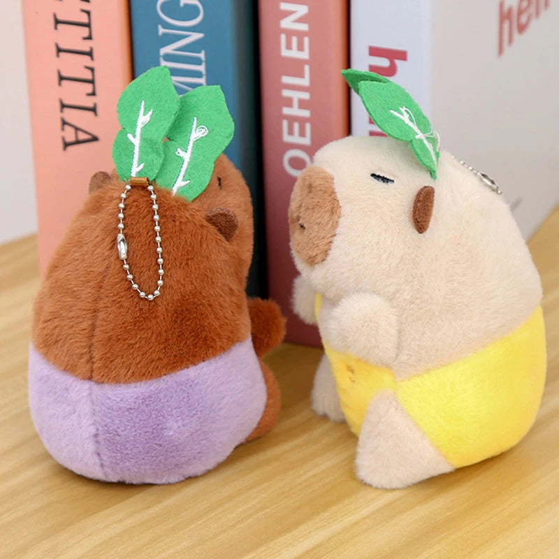 Capybara Plush Keychain | Kawaii Fluffy Animal Bag Charm Plush Keychain QXL