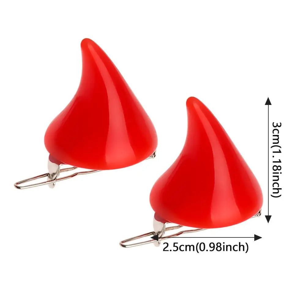 2-Pack Gothic Demon Horn Hair Clips | Halloween Cosplay Pins Gothic Hair Clips QXL