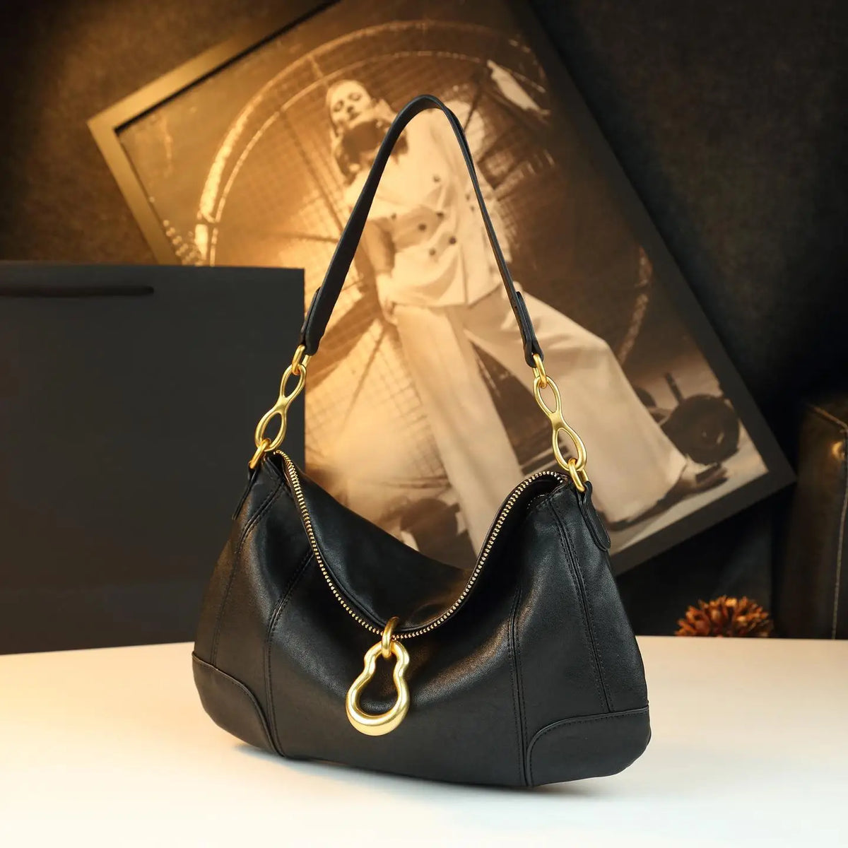 Luxury Minimalist Diaper Bag | Vintage Leather Crossbody Tote Diaper Bag Tote QXL