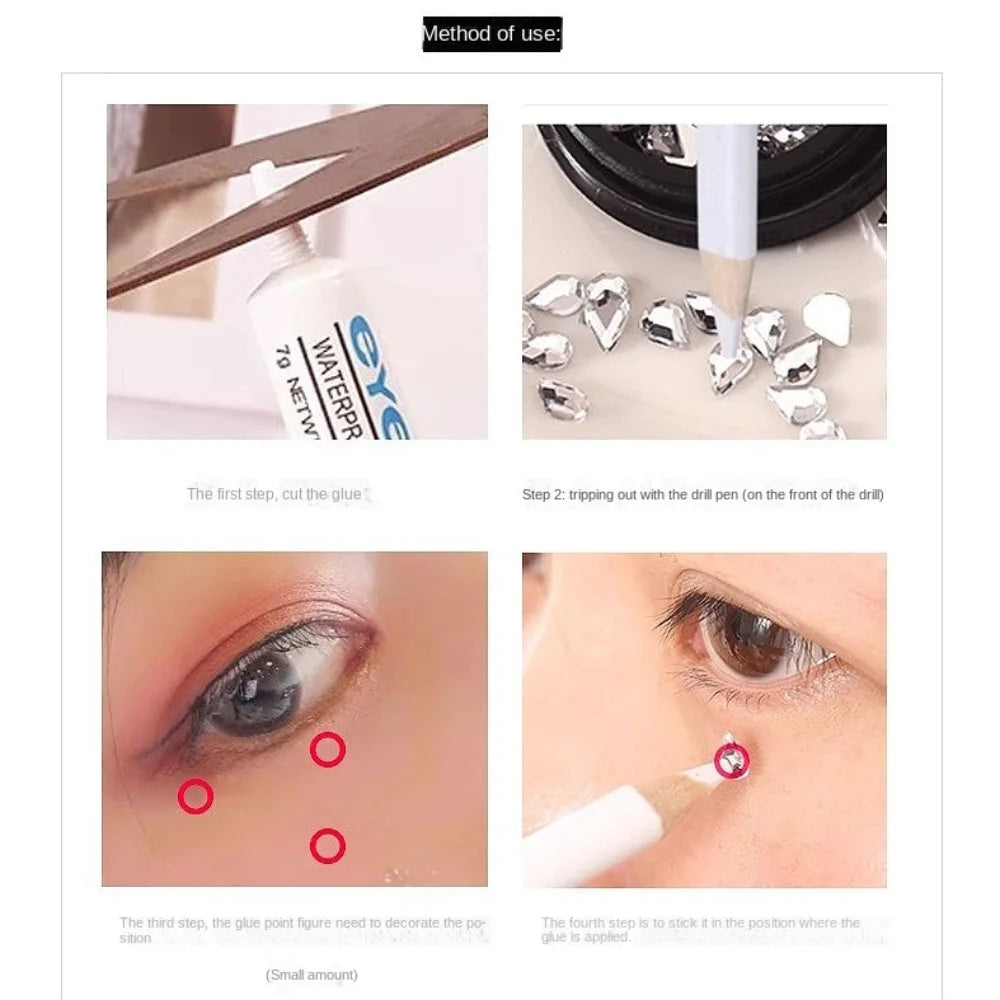 Butterfly Diamond Pearl Face Stickers | Bridal DIY Makeup Face Makeup Stickers QXL
