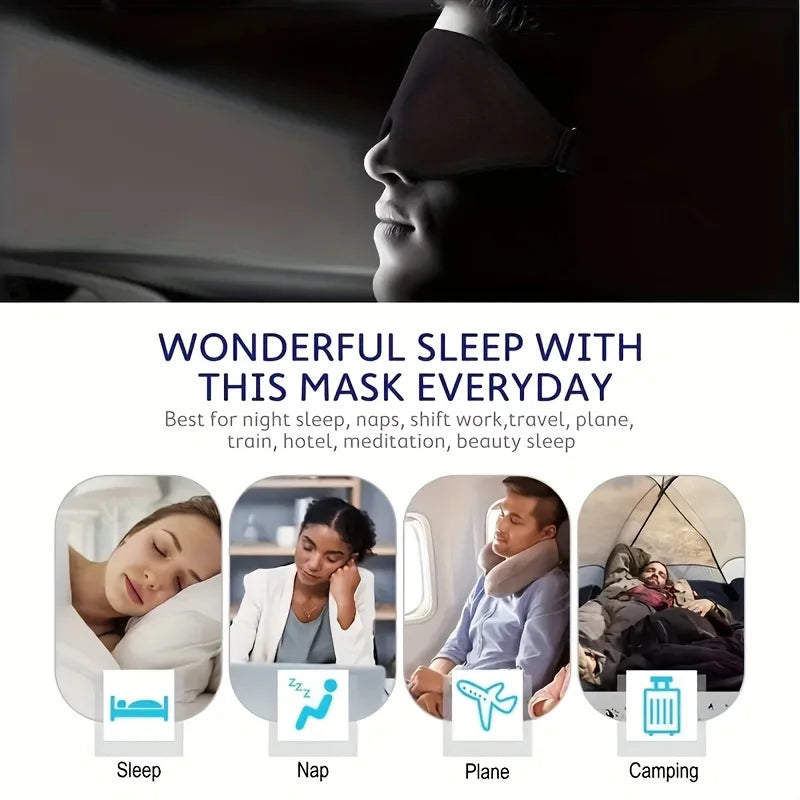 Ultra-Soft Sleep Eye Mask | Light Blocking & Adjustable Sleep Eye Mask QXL