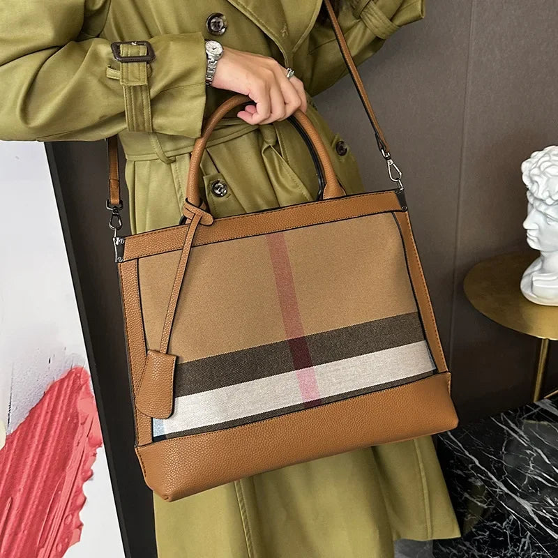 Minimalist Faux Leather Diaper Bag | Large Shoulder Tote Diaper Bag QXL