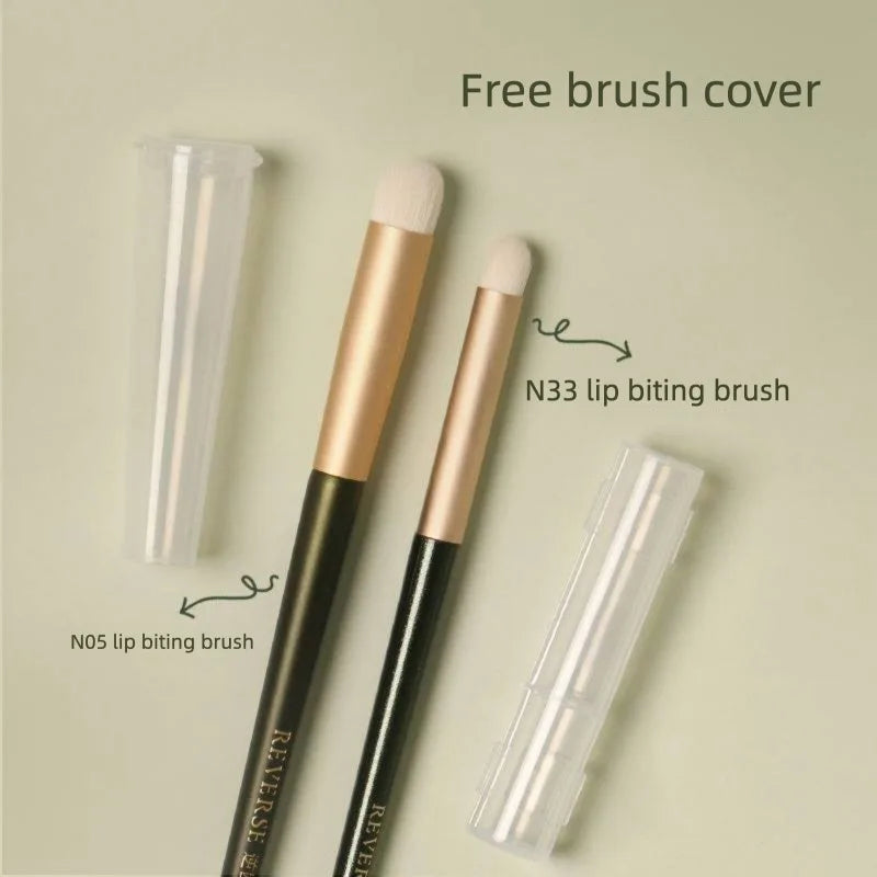 Soft Goat Hair Lip Brush with Lid | Portable Lipstick Brush Lip Makeup Brush QXL