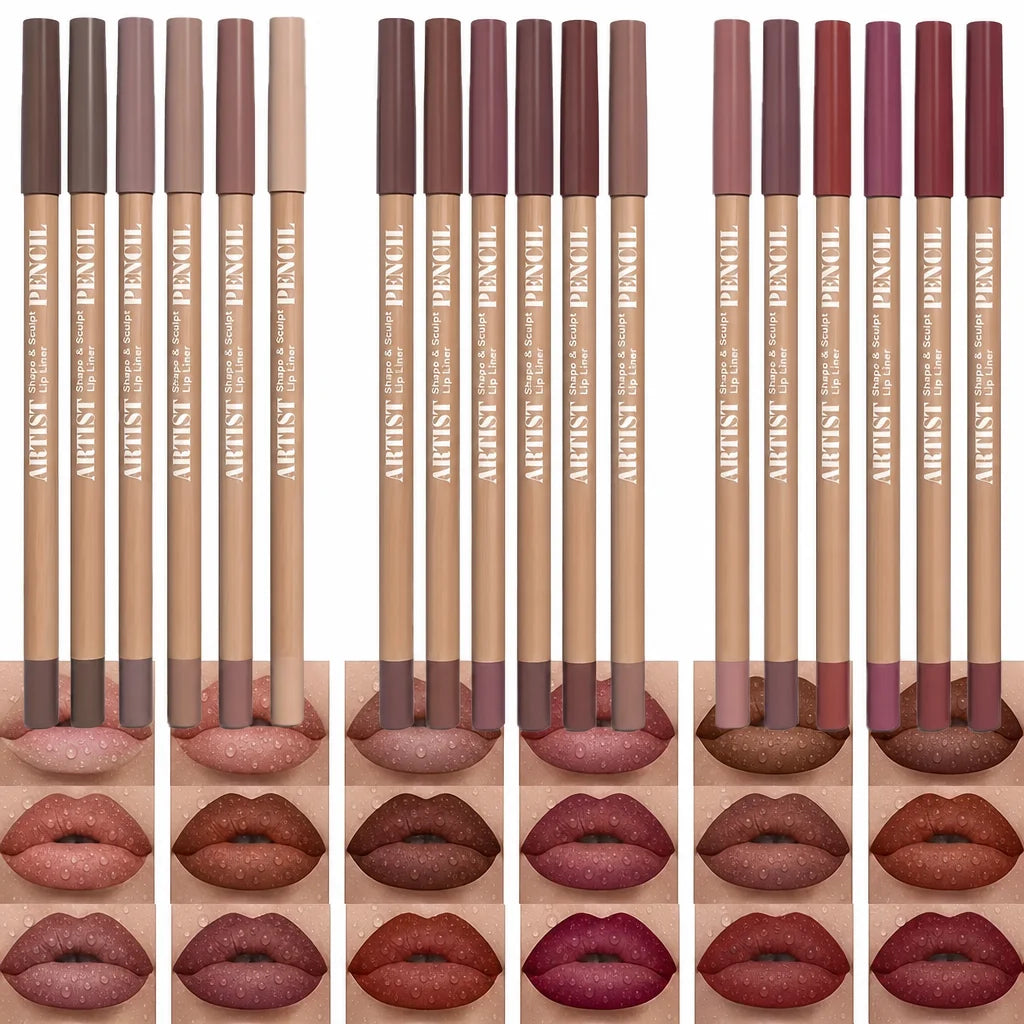 18-Color Matte Lip Liner Set – Waterproof & High Pigment Lip Liner Set QXL