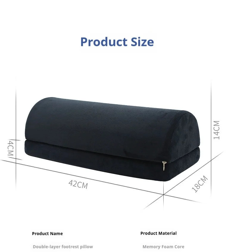 Half Moon Bolster Pillow | Memory Foam Leg & Back Cushion Memory Foam Bolster Pillow QXL