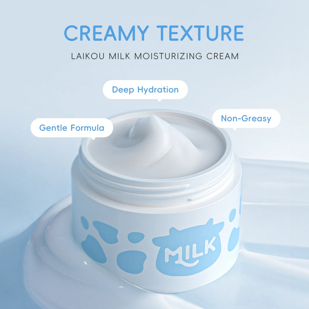 LAIKOU Milk Extract Moisturizing Facial Cream 25g Travel Size Facial Moisturizer Cream QXL