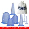 7-Piece Silicone Cupping Set | Vacuum Massage Cups 4 Sizes Silicone Cupping Set QXL 7pcs Blue