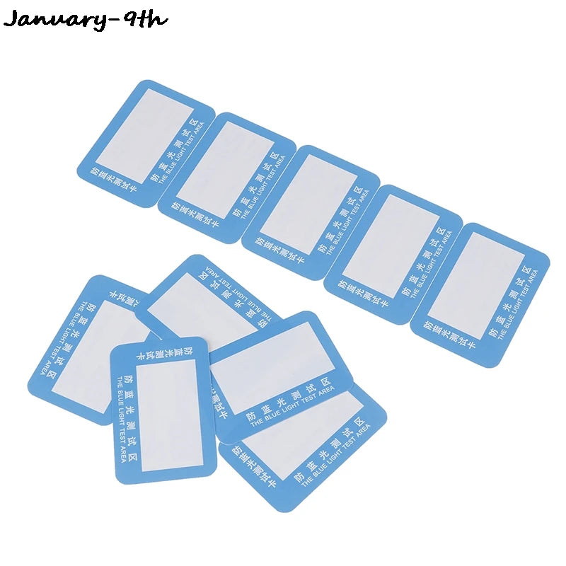 10-Pack Anti-Blue Light Test Cards | UV Lens Detection Eyewear Test Cards QXL