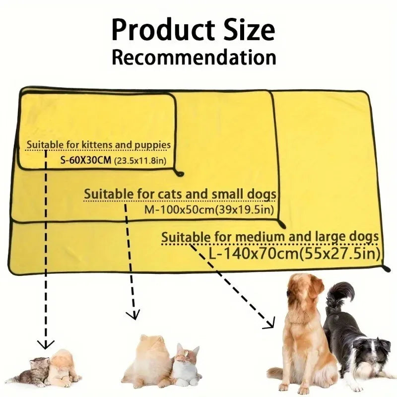 Super Soft Coral Velvet Dog Towel | Thick Absorbent Pet Towel Pet Drying Towel QXL