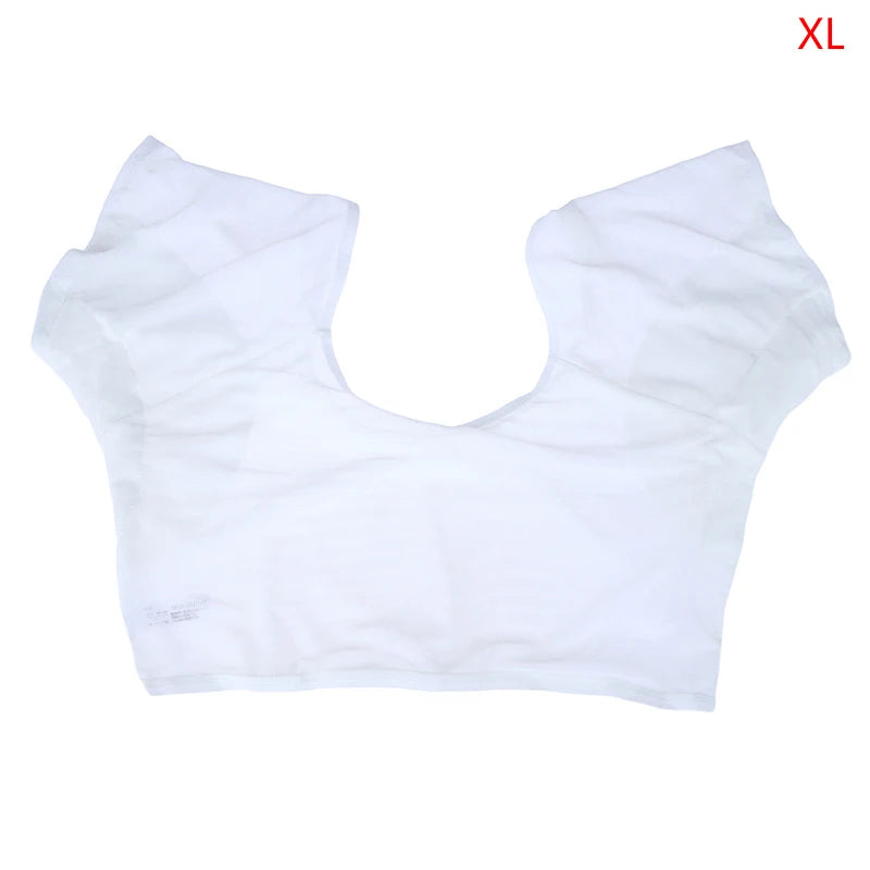Reusable Underarm Sweat Pad Vest – Ultrathin Washable Underarm Sweat Vest QXL XL White