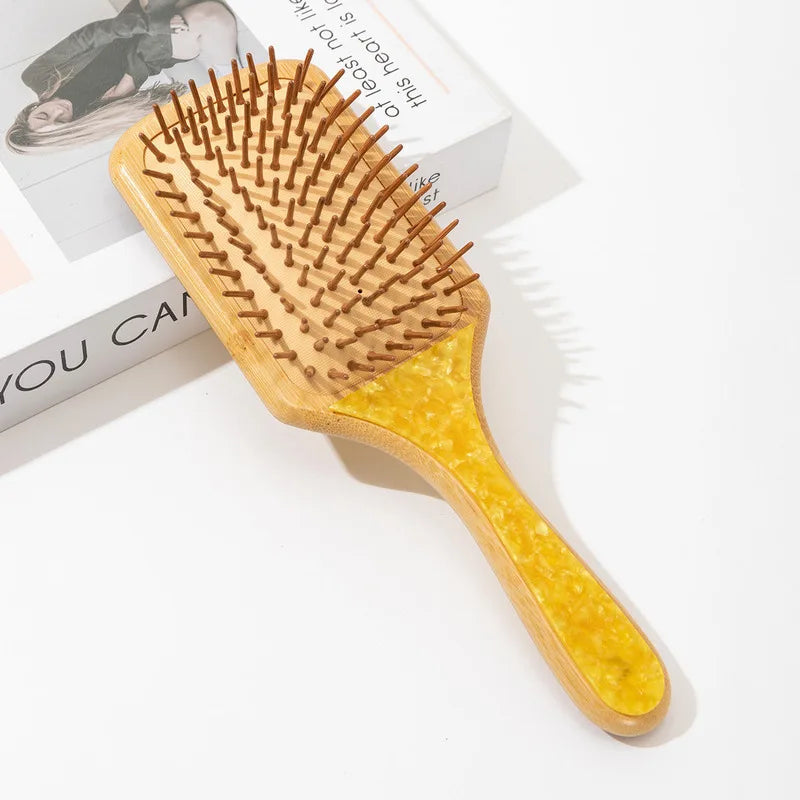 Bamboo Air Cushion Massage Comb – Smooth Detangling Hair Air Cushion Hair Comb QXL