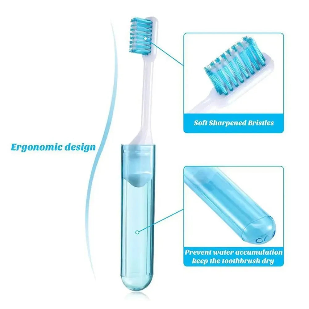 5-Pack Folding Travel Toothbrush | Soft Bristles, Portable Travel Toothbrush QXL