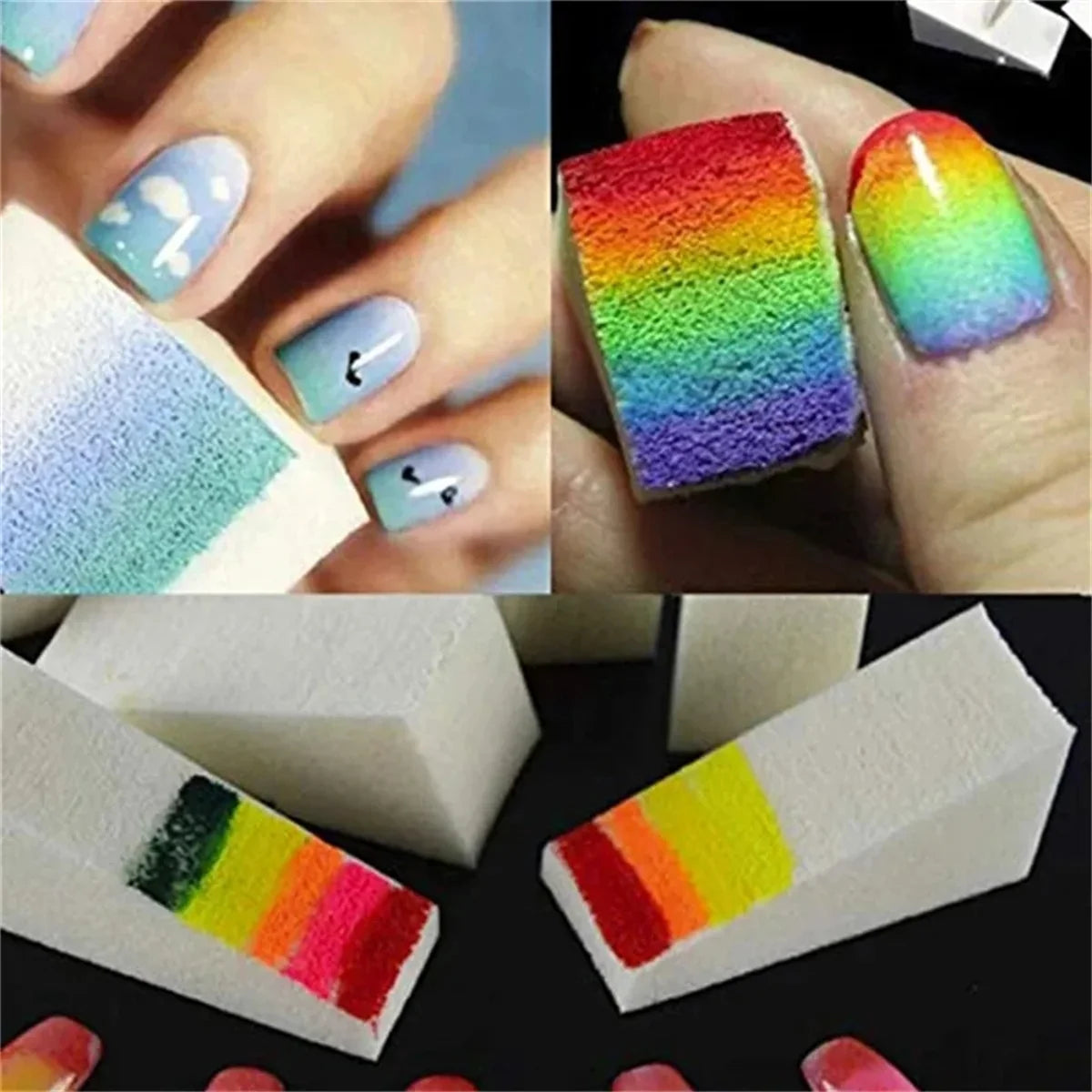 5-Pack Nail Art Gradient Sponge Stamper | DIY Ombre Nails Nail Art Sponge QXL