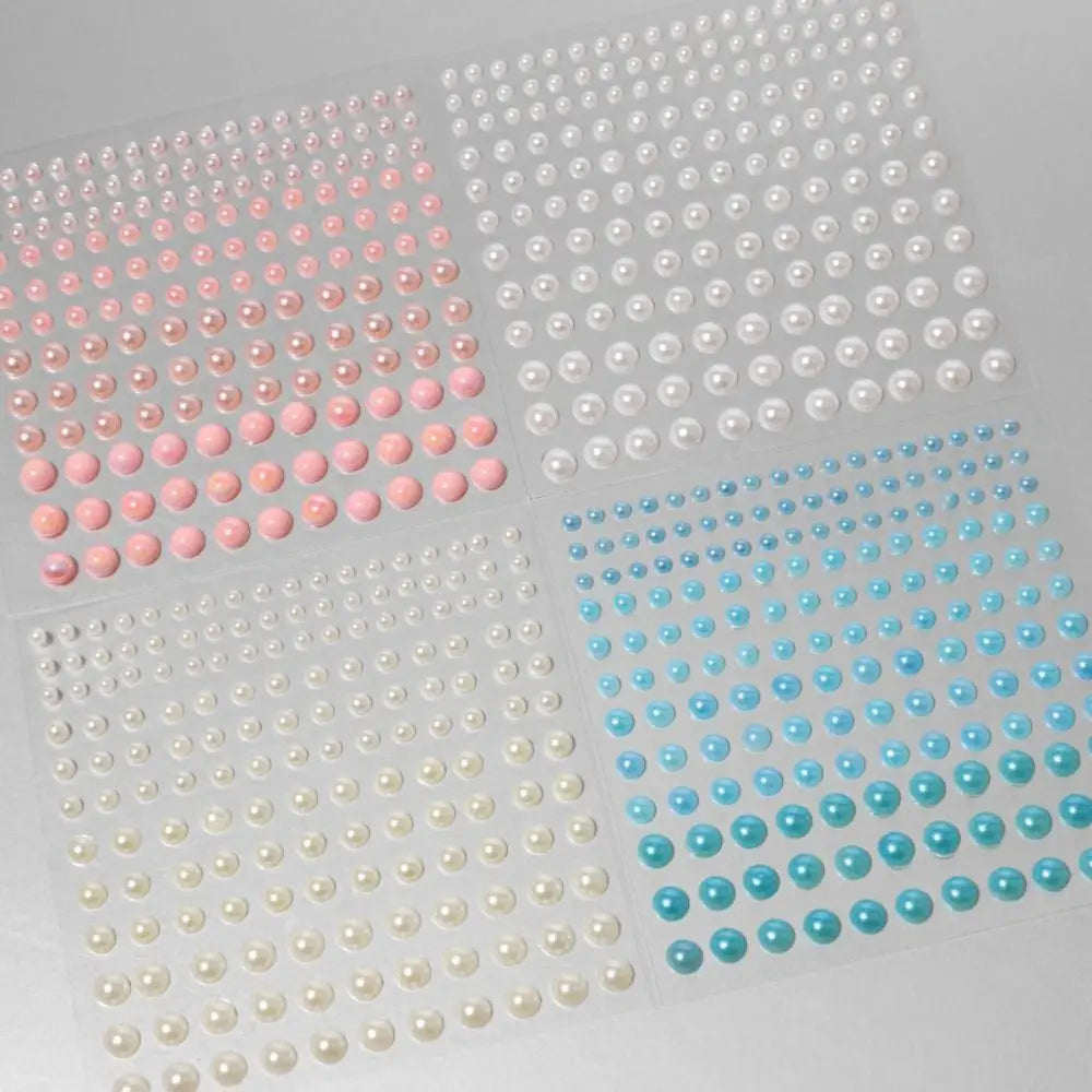 Self-Adhesive Pearl Stickers Beige Mix 3–6mm | Hair & Face Gems Pearl Stickers QXL