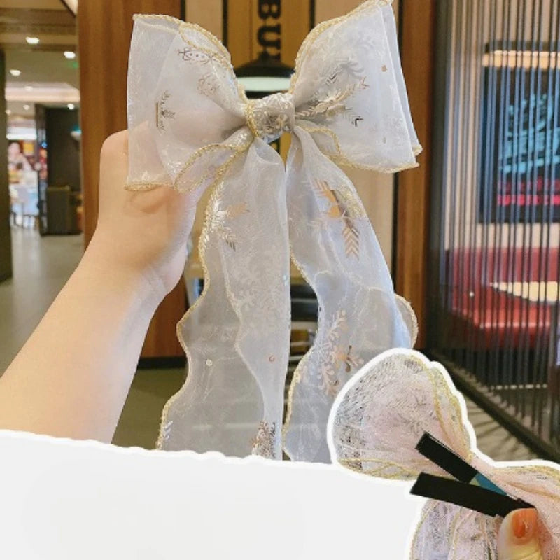 Chiffon Bow Ribbon Hairpin | Cute Girls Hair Clip Girls Hair Clip QXL