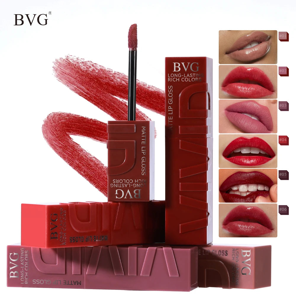 BVG Matte Liquid Lipstick | Long-Lasting Non-Greasy Lip Gloss Matte Liquid Lipstick QXL