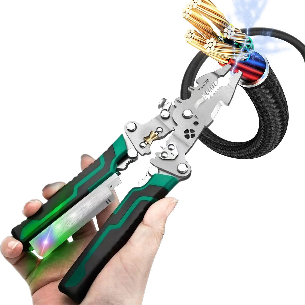 8-in-1 Wire Stripper & Voltage Tester | AC DC Detector Tool Wire Stripper Tool QXL