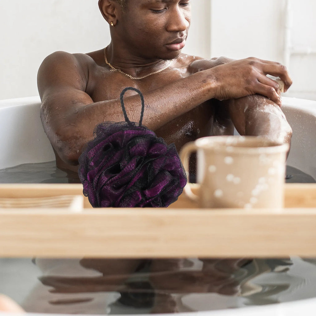 4-Pack Foaming Bath Scrubber Loofah Sponge | Body Exfoliator Bath Scrubber Set QXL