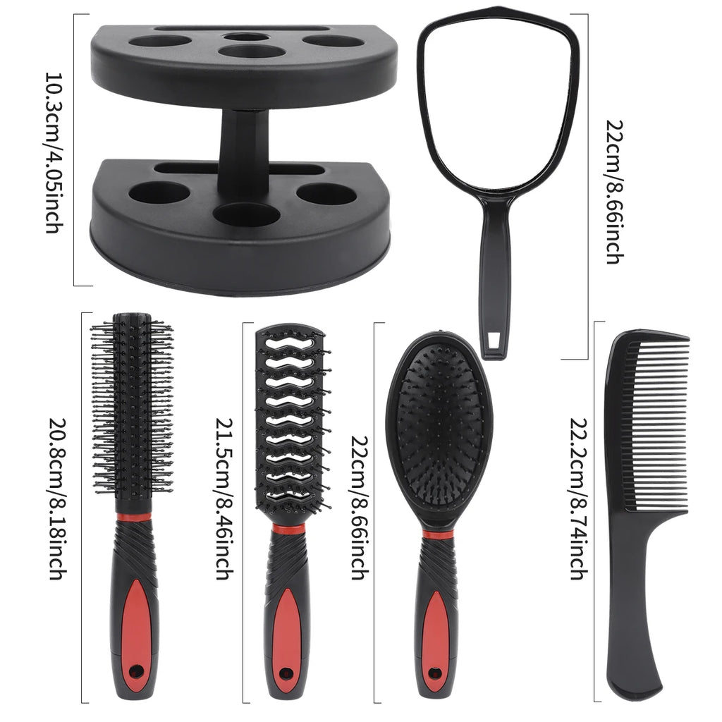 RANCAI 4/5-Piece Mirror Comb Set | Air Cushion & Curly Hair Hair Comb Set QXL
