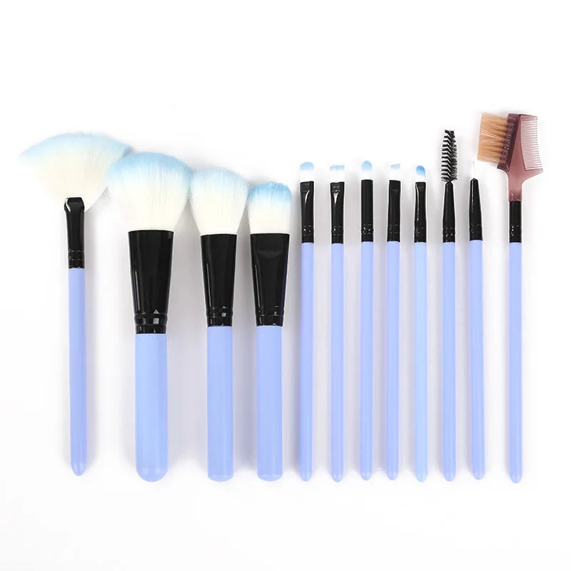 12-Piece Colorful Makeup Brush Set | Powder, Blush & Eye Brushes Makeup Brush Set QXL