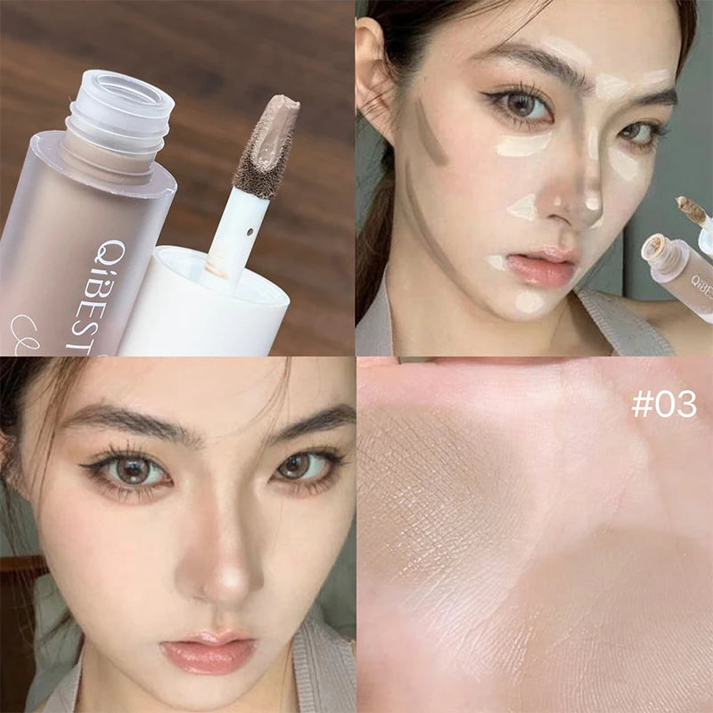 QIBEST Liquid Contour Highlighter Blush Cream Bronzer Contour Cream Stick QXL 03