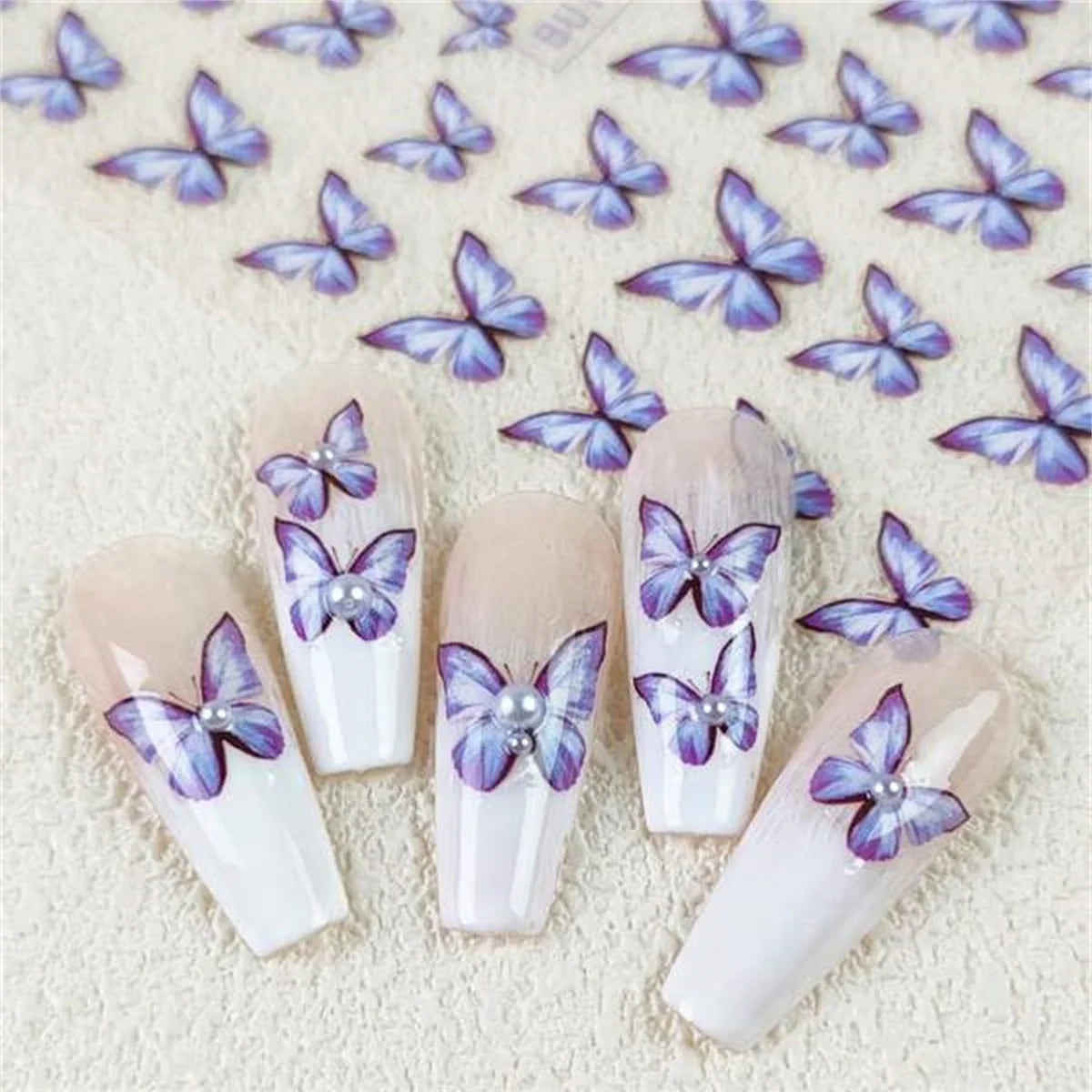 5D Butterfly Nail Art Stickers | Kawaii DIY Decal Sliders Nail Art Stickers QXL