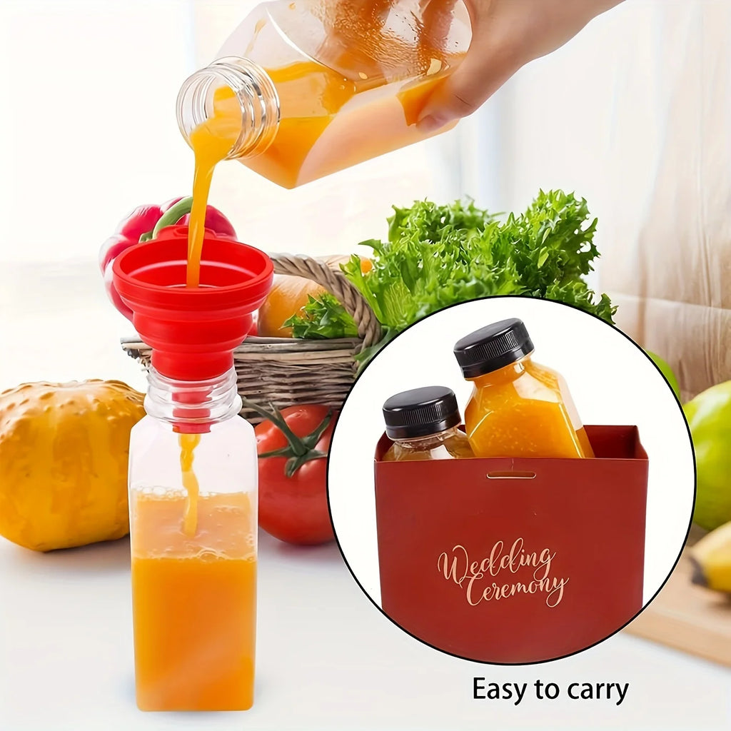 10-Pack Leak-Proof Clear Plastic Juice Bottles 150ml–500ml Plastic Drink Bottles QXL