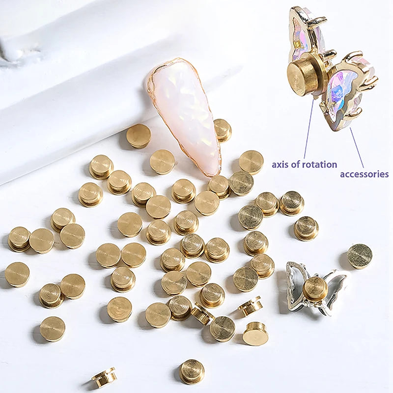 5-Pack Rotating Bearing Nail Charms | Metal Nail Art Decoration Nail Art Charms QXL