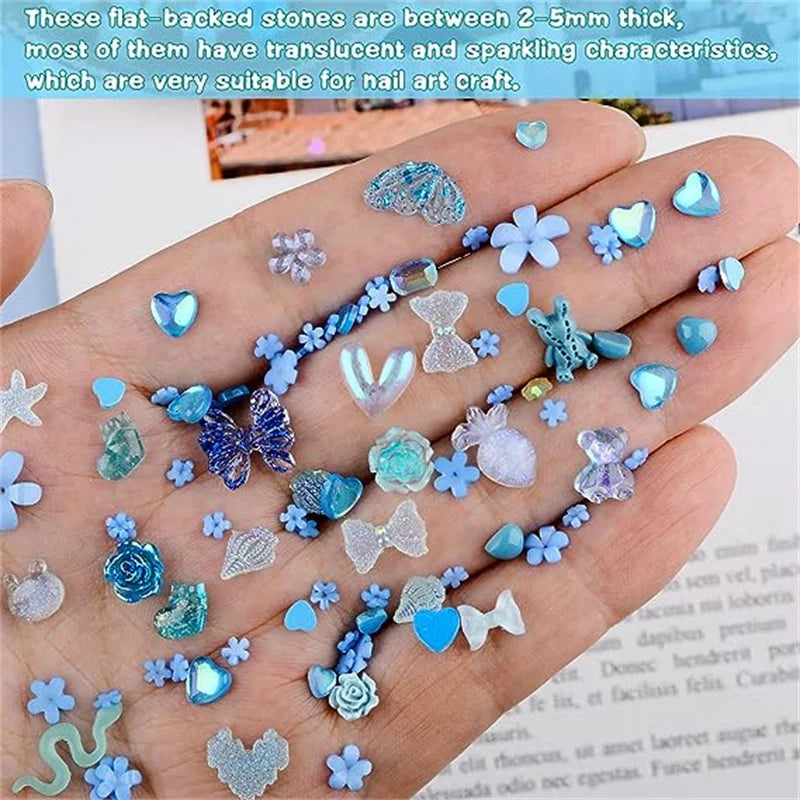 50-Pc Kawaii Resin Nail Charms | 3D Candy Color Nail Art Set Nail Art Charms QXL