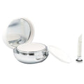 White Round Acrylic Lip Container with Brush & Mirror | 15ml Lip Cosmetic Container QXL Light Grey