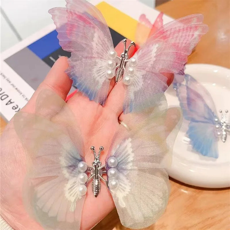 Pearl Glitter Butterfly Hair Clip for Girls – Moving Wings Girls Hair Clip QXL