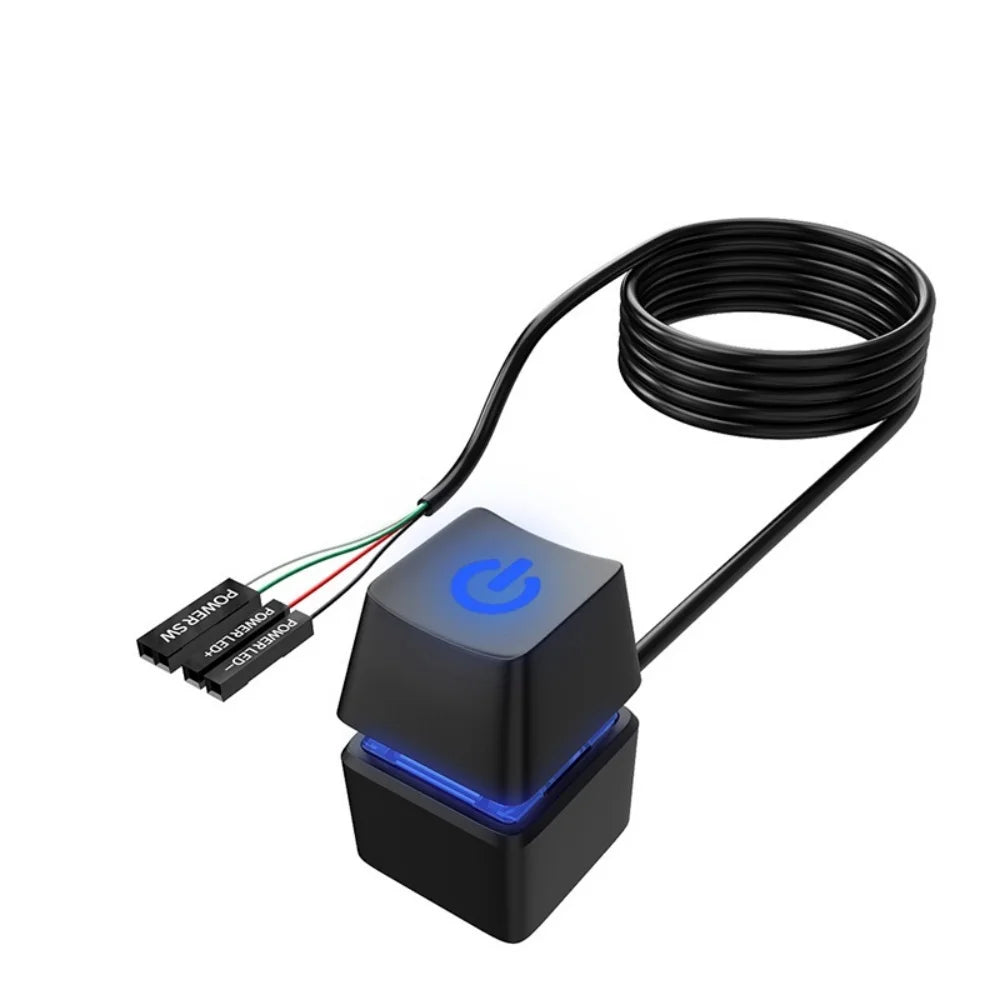 External RGB LED PC Power Switch Button – 2M Cable | Desktop PC Power Switch QXL Type A Black