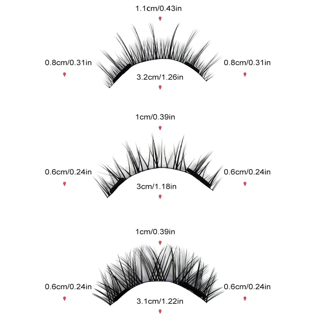 MAGEFY 3-Pair Magnetic Eyelashes Set | Glue-Free & Reusable Magnetic False Lashes QXL