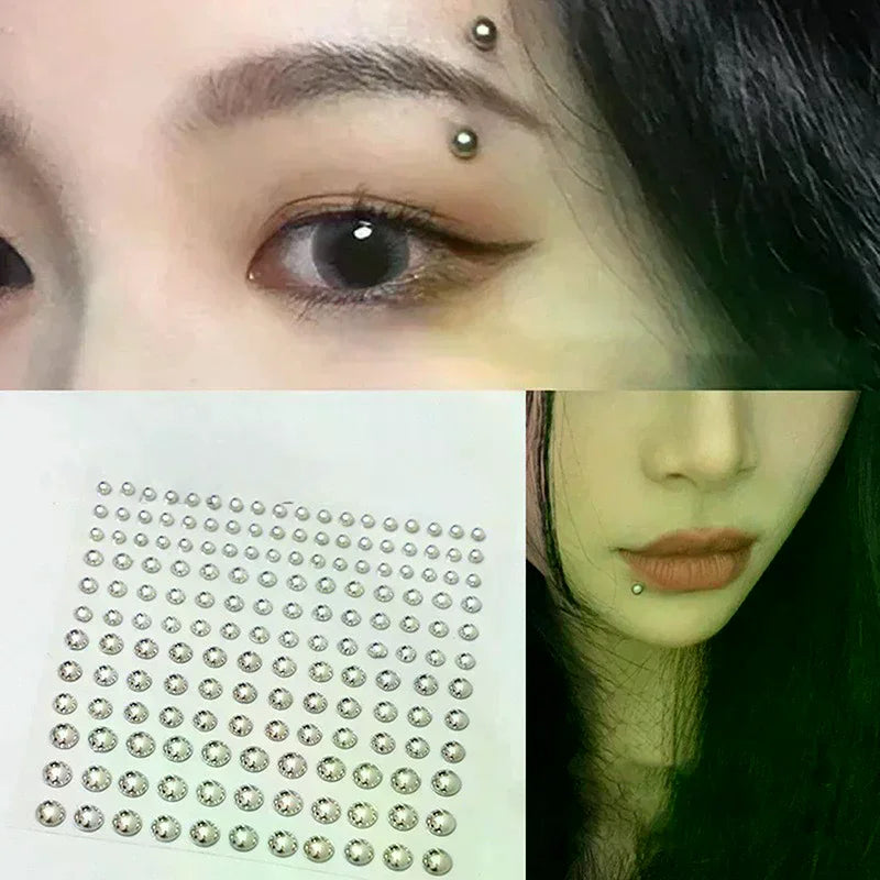165/180-Pc Crystal Rhinestone Face Body Gems – No Piercing Face Body Gems QXL