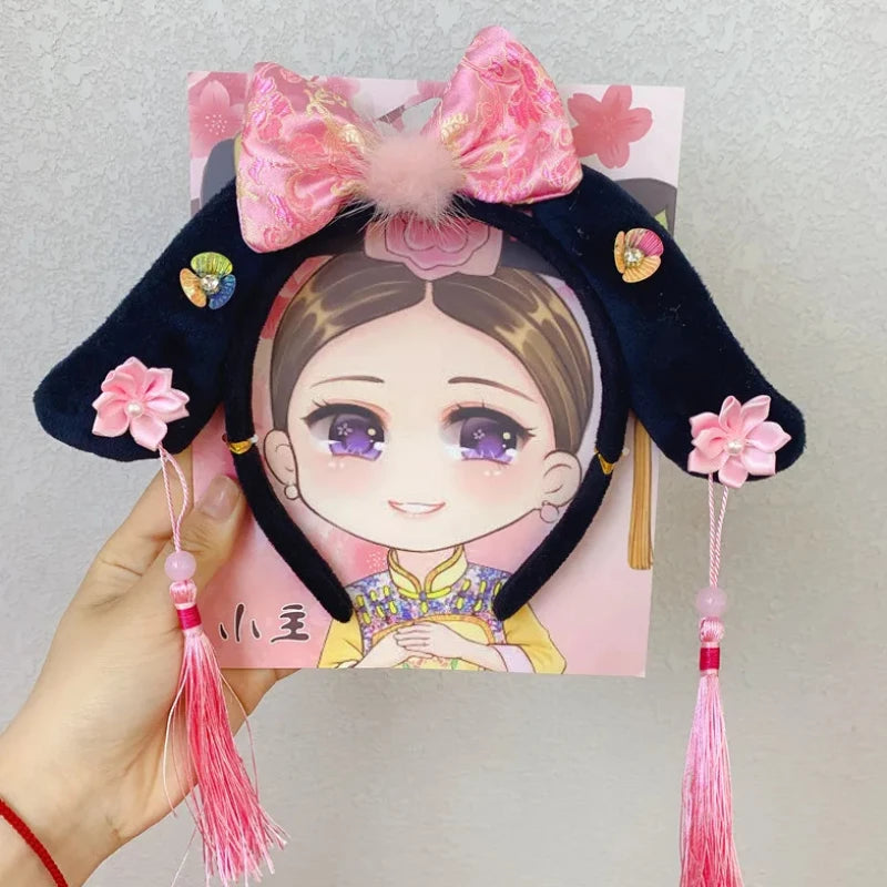 Chinese Hanfu Hair Hoop | Retro Butterfly Flower Tassel Headdress Hair Hoop Headdress QXL Default Title