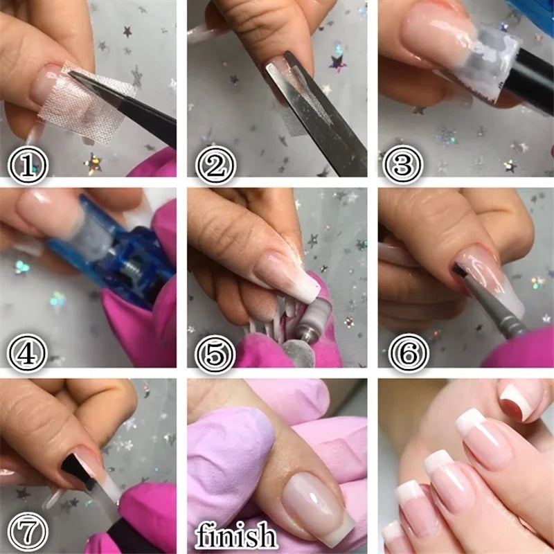 Fiberglass Silk Nail Extension Forms – UV Gel & Acrylic Wrap Nail Extension Forms QXL