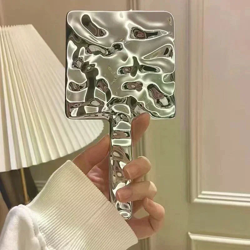 Electroplated Handheld Makeup Mirror | Round & Square S/M/L Handheld Makeup Mirror QXL