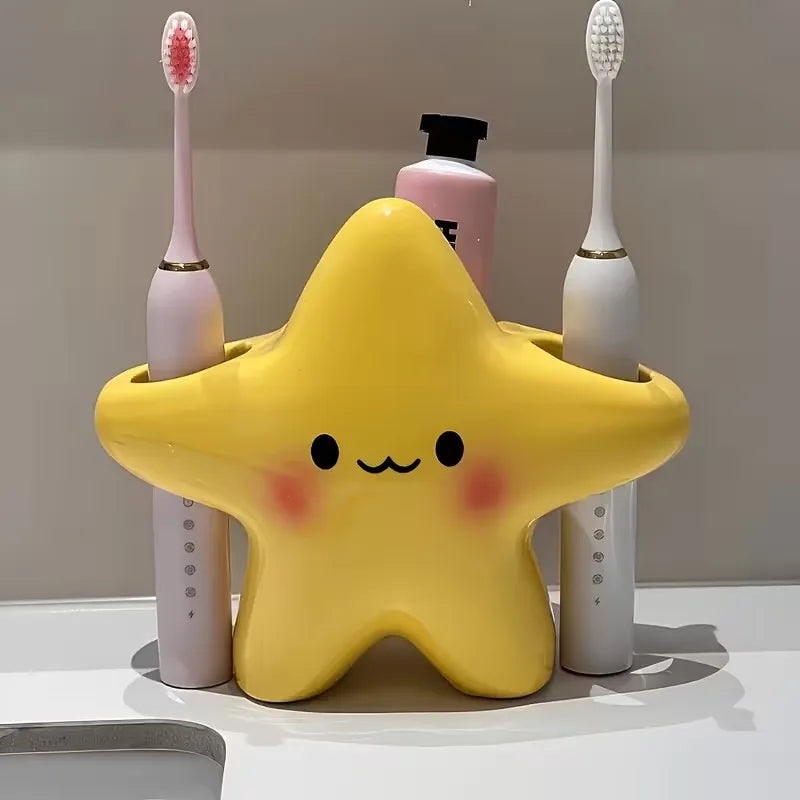 Star Smiling Face Toothbrush Holder | Electric & Manual Toothbrush Holder QXL