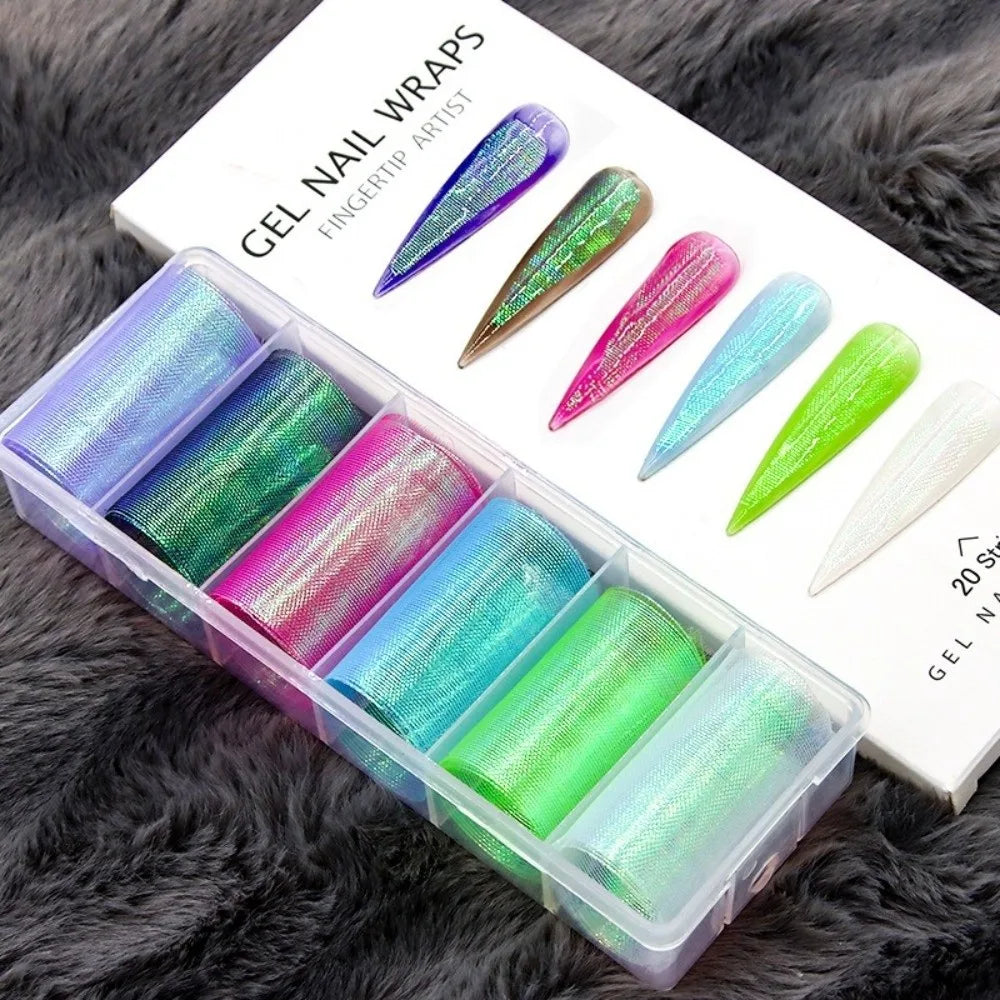 Mermaid Scale Nail Foils | 3D Mesh Fabric Stickers & Decals Nail Foil Stickers QXL