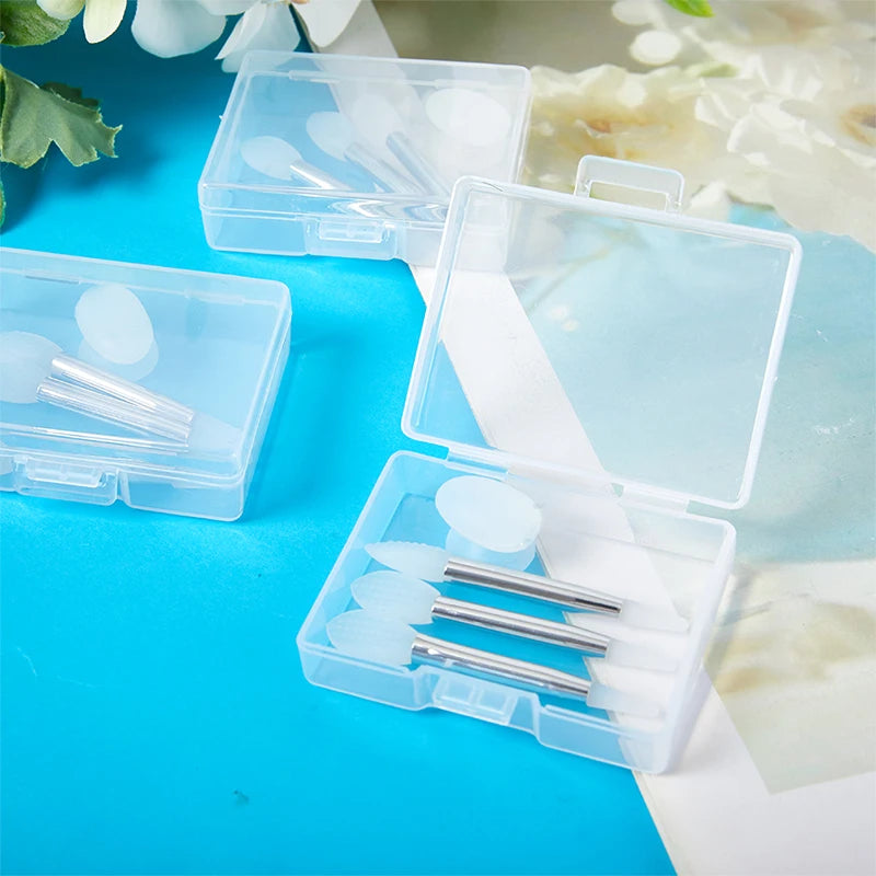 3-Pack Silicone Lip Mask Brush Set with Dust Cover & Storage Box Lip Makeup Brush QXL