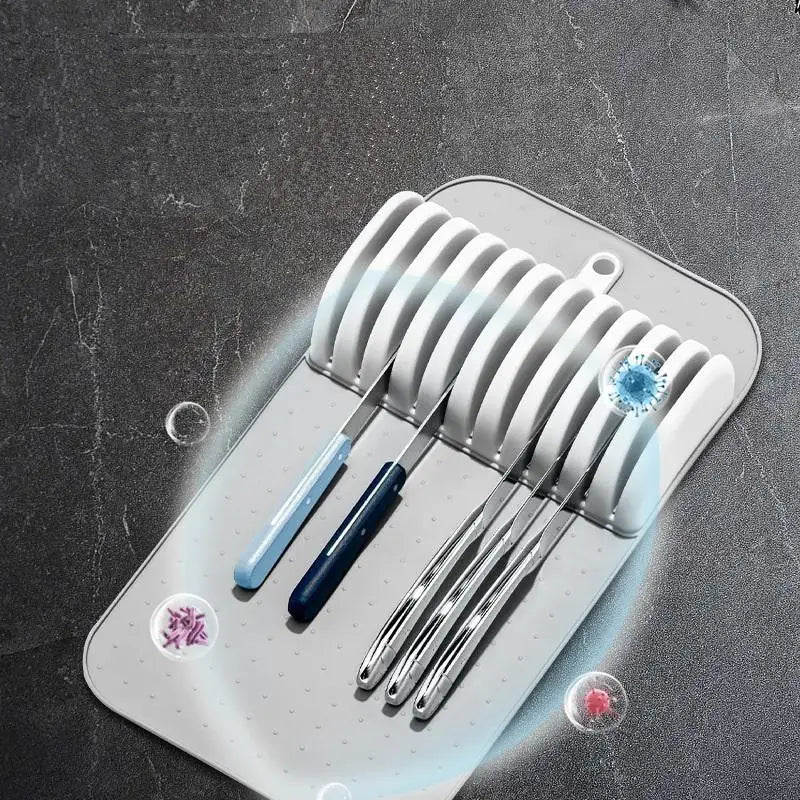 Drawer Knife Organizer | 5 & 11 Slot Non-Slip Soft-Grip Mat Drawer Knife Organizer QXL