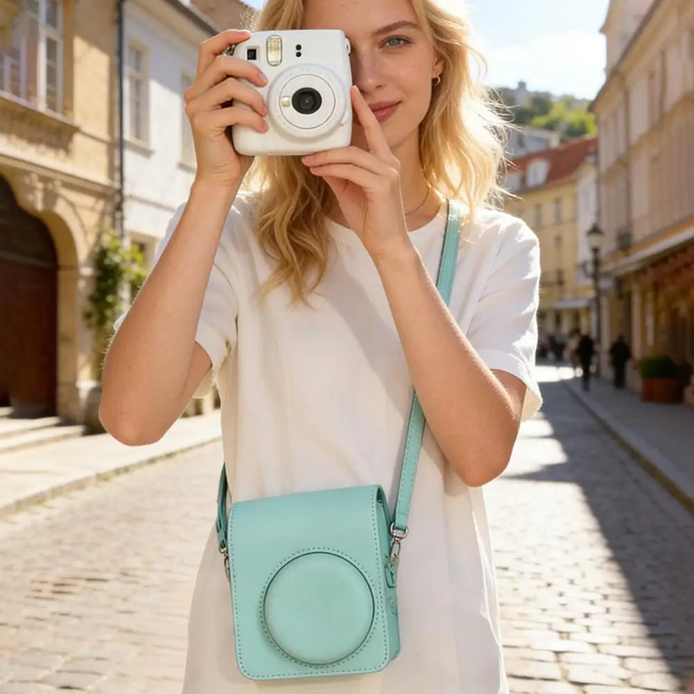 Retro PU Leather Crossbody Camera Bag for Instax Mini 13 Camera Crossbody Bag QXL
