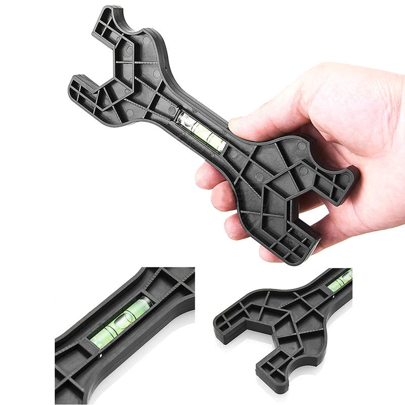 Dual-Head Plumbing Wrench with Level | Faucet & Pipe Tool Plumbing Wrench QXL