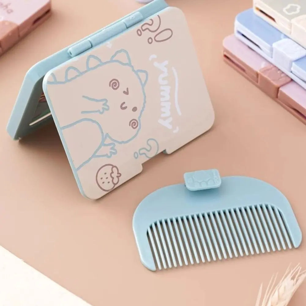 Portable Folding Mirror & Comb Set | Compact Cosmetic Mirror Cosmetic Mirror Set QXL