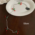 Red Cherry Tassel Hair Clip | Braided Wax Thread Charm Tassel Hair Clip QXL 53cm for long hair