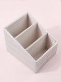 KOSSHOW 3-Grid PU Makeup Brush Holder & Storage Box Makeup Brush Holder QXL Silver
