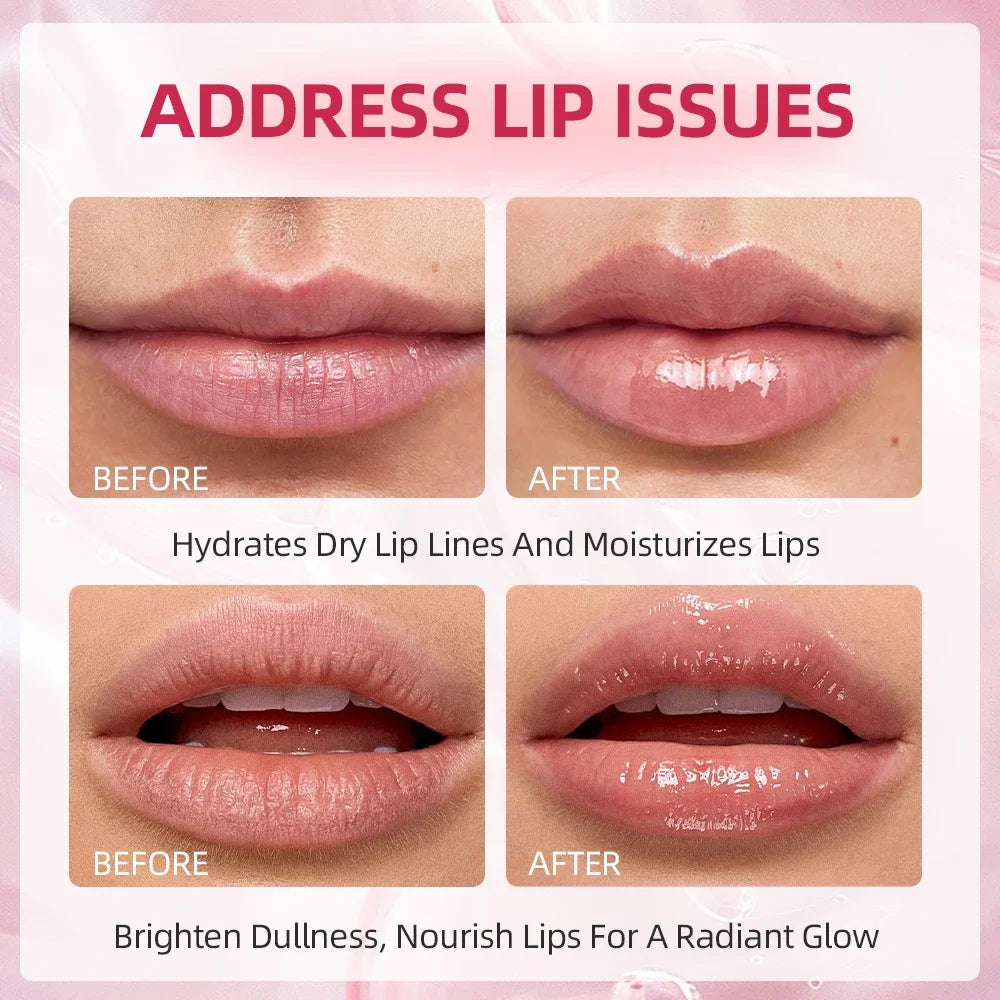 QIBEST 4-Pc Roll-On Lip Oil Set | Hydrating Clear Lip Gloss Roll-On Lip Oil Set QXL