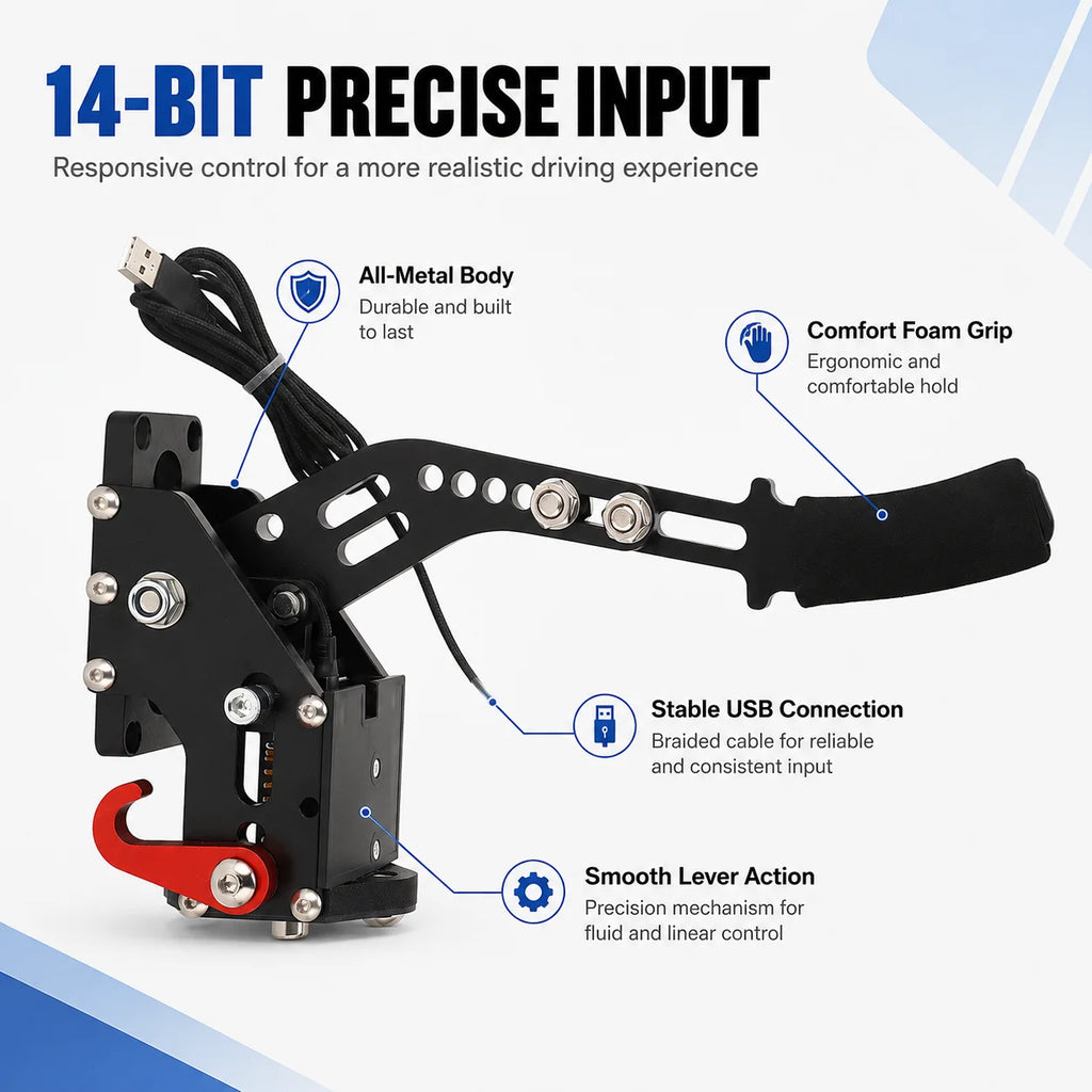 14-Bit USB Sim Racing Handbrake | G29 Thrustmaster Fanatec Sim Racing Handbrake QXL
