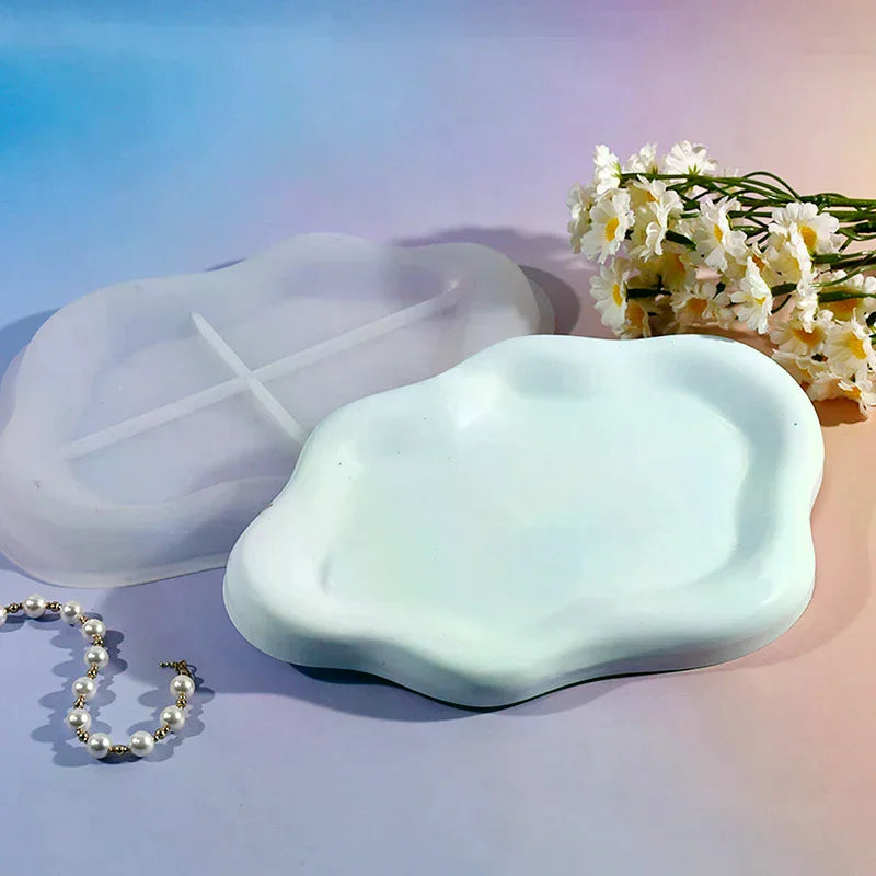 Cloud Shape Silicone Resin Mold – DIY Tray & Candle Holder Silicone Casting Mold QXL